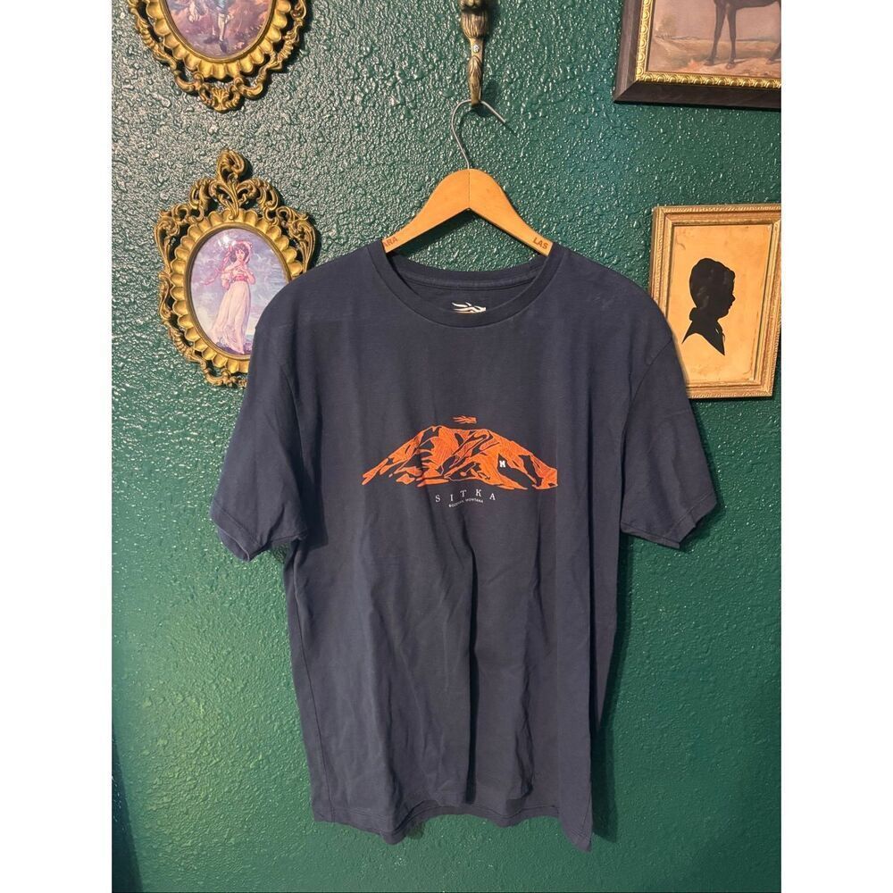 Sitka Gear Blue Bozeman Montana Short Sleeve Tee Sz Large Mens